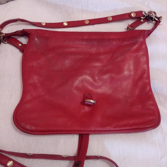 Sabina NY Red Leather Gold Stud Purse - Picture 4 of 8